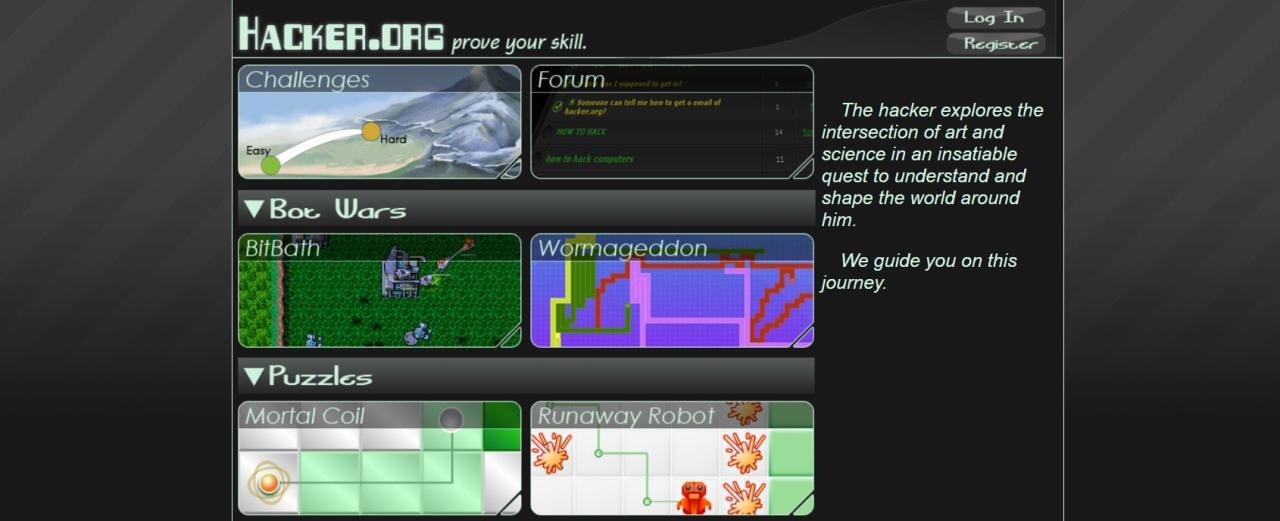Game screenshot from Hacker