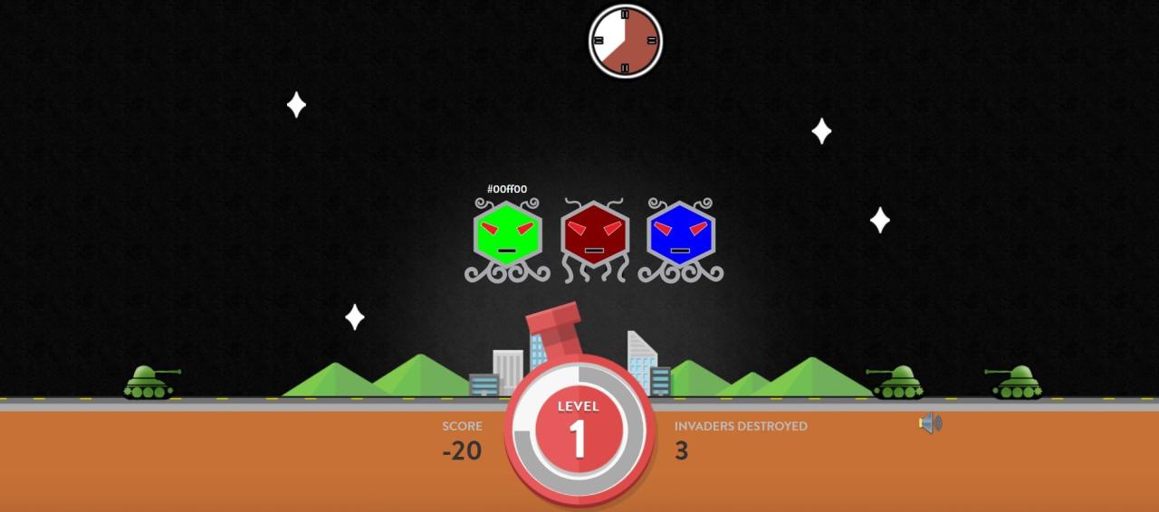Screenshot of the game Hex Invaders